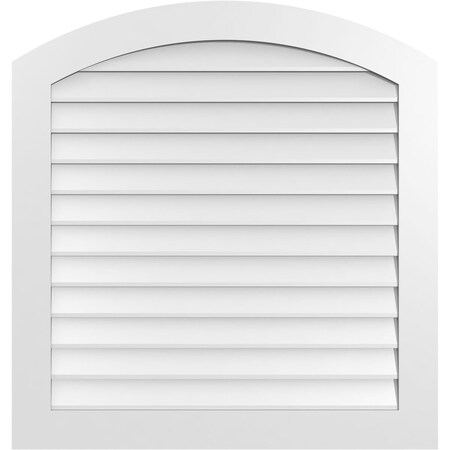 Ekena Millwork Arch Top Surface Mount PVC Gable Vent: Functional, w/ 3-1/2"W x 1"P Standard Frame, 38"W x 40"H GVPAR38X4001SF